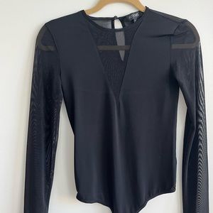 Intermix Black Bodysuit with mesh details